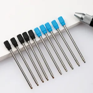 Durable Metal Ballpoint Pen Refills Universal Smooth Writing Replacement Core For Crystal Pens Black Blue Ink Office School Supplies