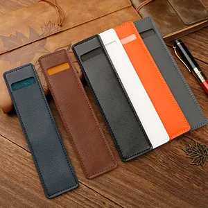 Elegant retro PU leather fountain pen sleeves available in multiple business colors.