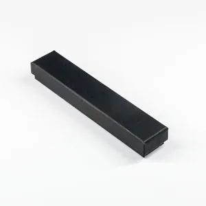 Elegant matte black cardboard gift box for single fountain pen with lid and base design