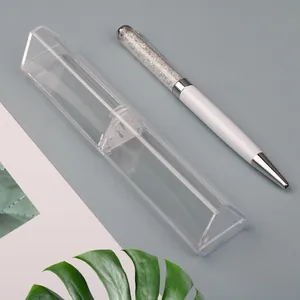 Astuccio in Plastica Trasparente Triangolare Portatile Custodia Singola per Studenti Ufficio Organizer da Scrivania Minimalista