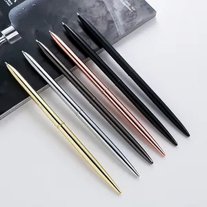 Professional Slim Metal Rotating Ballpoint Pen Durable Zinc Alloy Signature Pen For Office Hotel Bank Business Writing