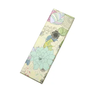 Elegante rechteckige Geschenkbox aus Papier mit Blumenmuster für Schreibwaren
