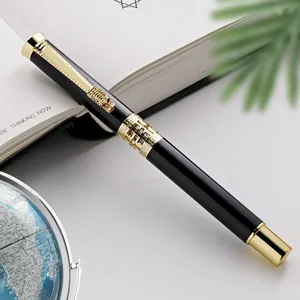 Premium business metal gel pen featuring a creative golden dragon head clip design