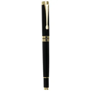 Classic black and gold business metal fountain pen perfect for calligraphy and gifts