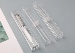 Premium Transparente quadratische Stiftbox aus Kunststoff für Einzelstiftaufbewahrung