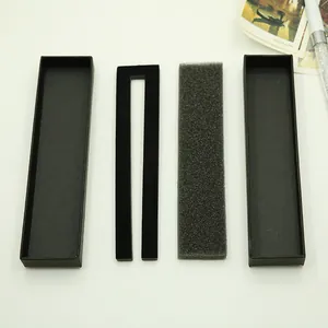 Confezione regalo premium per penne in cartone nero con inserti in EVA e gommapiuma