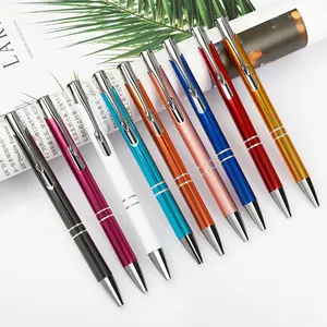 Stylo à Bille Rétractable en Alliage d'Aluminium Corps Métallique Bureau Affaires 0.7 Pointe Ogive Cadeau