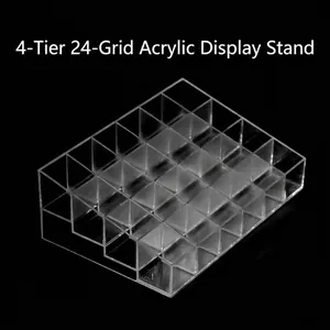 24 Grid Transparent Acrylic Display Stand Plastic Storage Box Desktop Organizer For Pen Lipstick Nail Polish Storage Rack