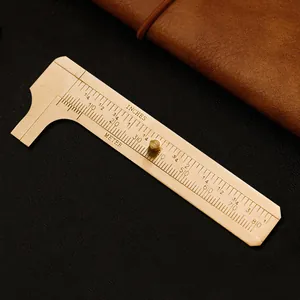 Mini Brass Vernier Caliper Portable Solid Brass Measuring Ruler Dual Scale Inch Metric For Measurement Office School Gift
