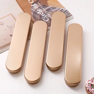 Elegant set of four gold oval tin boxes for stationery or beauty tool storage cases