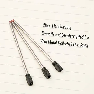 Professional set of 3 7cm metal ballpoint pen refills with 0.5mm tip for rotary pens