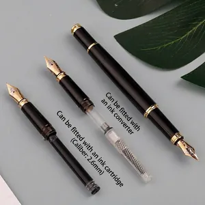 Pluma estilográfica profesional de metal con cartucho de 2,6 mm y convertidor