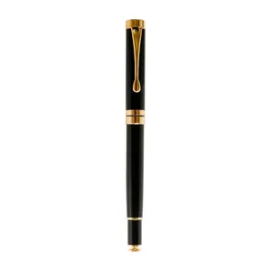 Classic 450 metal rollerball pen with a elegant black barrel and gold trim finish
