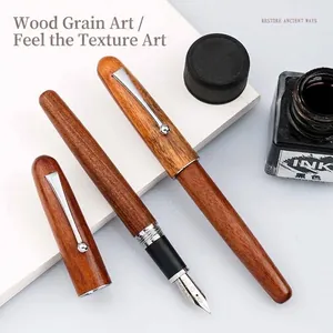 Elegant high-end vintage wooden fountain pen set for professional business writing and gifts