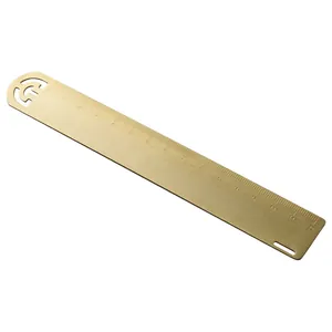Premium 15cm vintage brass metal ruler and bookmark with precision engraved scale markings
