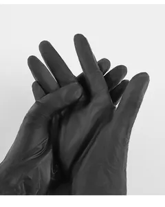 Texture détaillée des gants de protection noirs sans poudre pour l'art des ongles