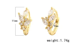 Spécifications détaillées des boucles d'oreilles feuilles avec taille et poids