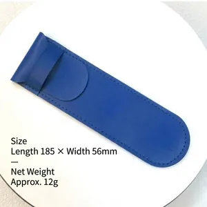 Große PU-Leder Stifthülle in Königsblau, Maße 185x56mm und Gewicht 12g im Detail