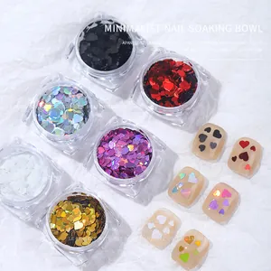 Ultra-thin heart-shaped laser colorful nail glitter sequins for DIY manicure decoration