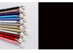 Detailed view of the variety of colors available for the pearl metal ballpoint pen