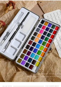 Vista dettagliata della tavolozza acquerello solido 50 colori per nail art