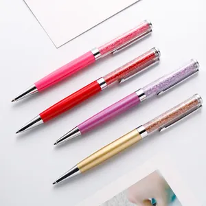 Eleganter Metall Kristall Kugelschreiber Drehmechanismus 1.0mm Schwarze Tinte Diamant Eingelegt Büro Schule Schreibwaren Business Geschenk