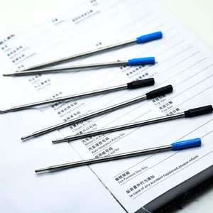 Premium metal ballpoint pen refills with black and blue ink for twist action pens