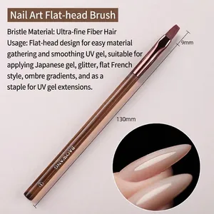 Professional flat-head nail art brush for Japanese gel manicures and gradients