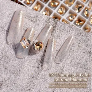 Strass in cristallo K9 champagne di alta qualità per decorazione professionale unghie