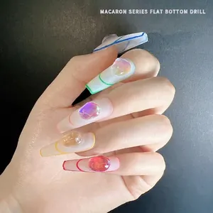 Irregular aurora candy ice cube nail art charms with flat back gems for manicure decoration