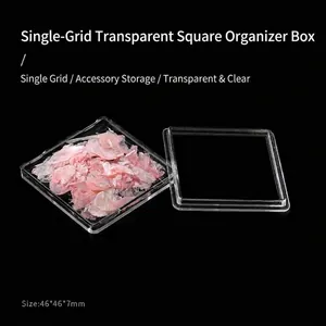 Transparent Square Acrylic Storage Box Small Clear Plastic Organizer Case For Nail Art Accessories Jewelry Beads Craft Supplies