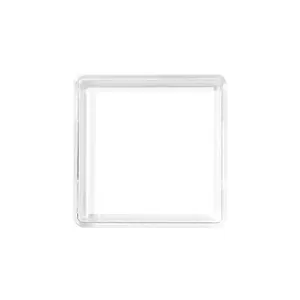 Clear square acrylic storage box for jewelry or nail art accessories.