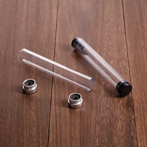 Clear cylindrical PP plastic storage tube for eyelash tweezers and small tool organization