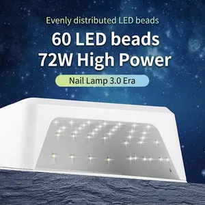 72W high power LED nail lamp with 60 beads for quick drying manicure gel polish