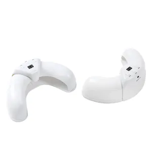 Portable white crescent-shaped mini LED nail lamp with digital display and timer settings