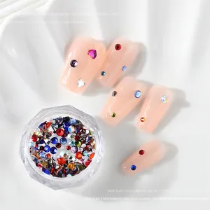 Mixed color flatback nail rhinestones and crystals for nail art decoration