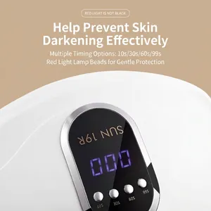 Professional SUN 19R UV LED nail lamp with digital timer and red light skin protection