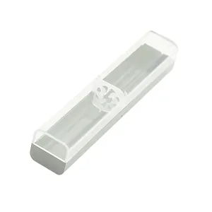 Elegante scatola regalo per penne in acrilico trasparente con base color argento