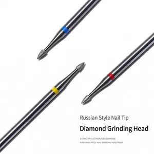 Punte diamantate 3.0 per fresa unghie professionale per manicure russa e rimozione cuticole