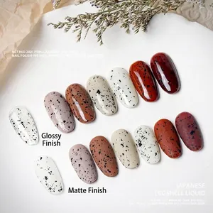 Japanese Style Quail Eggshell Nail Gel Polish Speckled Top Coat UV LED Cured Resin Nail Art Polish For Women Jewelry Decor