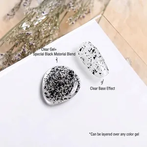 Quail eggshell nail gel with black speckles for a textured matte or glossy finish