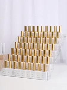Seven-tier clear acrylic display rack for nail polish bottles and cosmetics storage box