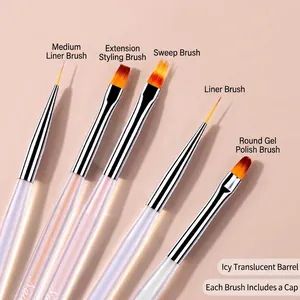 Set di pennelli professionali per nail art aurora per linee e sfumature trasparenti