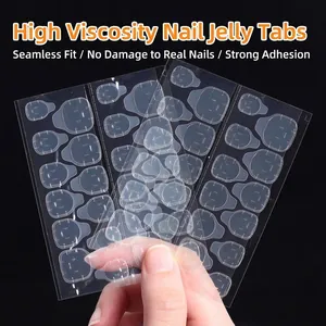 Dubbelzijdige Geleilijm Voor Kunstnagels Hoge Viscositeit Waterdichte Plakstrips Ultradun Transparant Roze Geel Manicure Accessoires