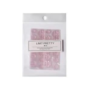 Roze dubbelzijdige jelly plakstrips voor kunstnagels set van 24