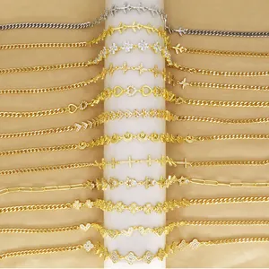Hip Hop Copper Zirconia Heart Butterfly Airplane Cross Pendant Necklace For Women Gold Silver Electroplated Cuban Link Choker Jewelry