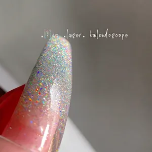 Holographic laser kaleidoscope silver glitter gel nail polish for professional salon manicure