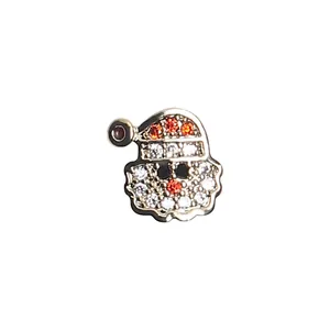 Sparkling Santa Claus nail charm with colorful rhinestones for Christmas