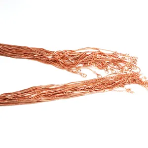 Gedetailleerde weergave van roségouden koperen boxkettingen voor DIY-sieraden maken accessoires