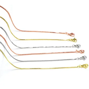 Minimalistische Koperen Box Ketting Ketting DIY Sieraden Benodigdheden Karabijnsluiting Schakelketting Voor Mannen Vrouwen Eenvoudige Ketting